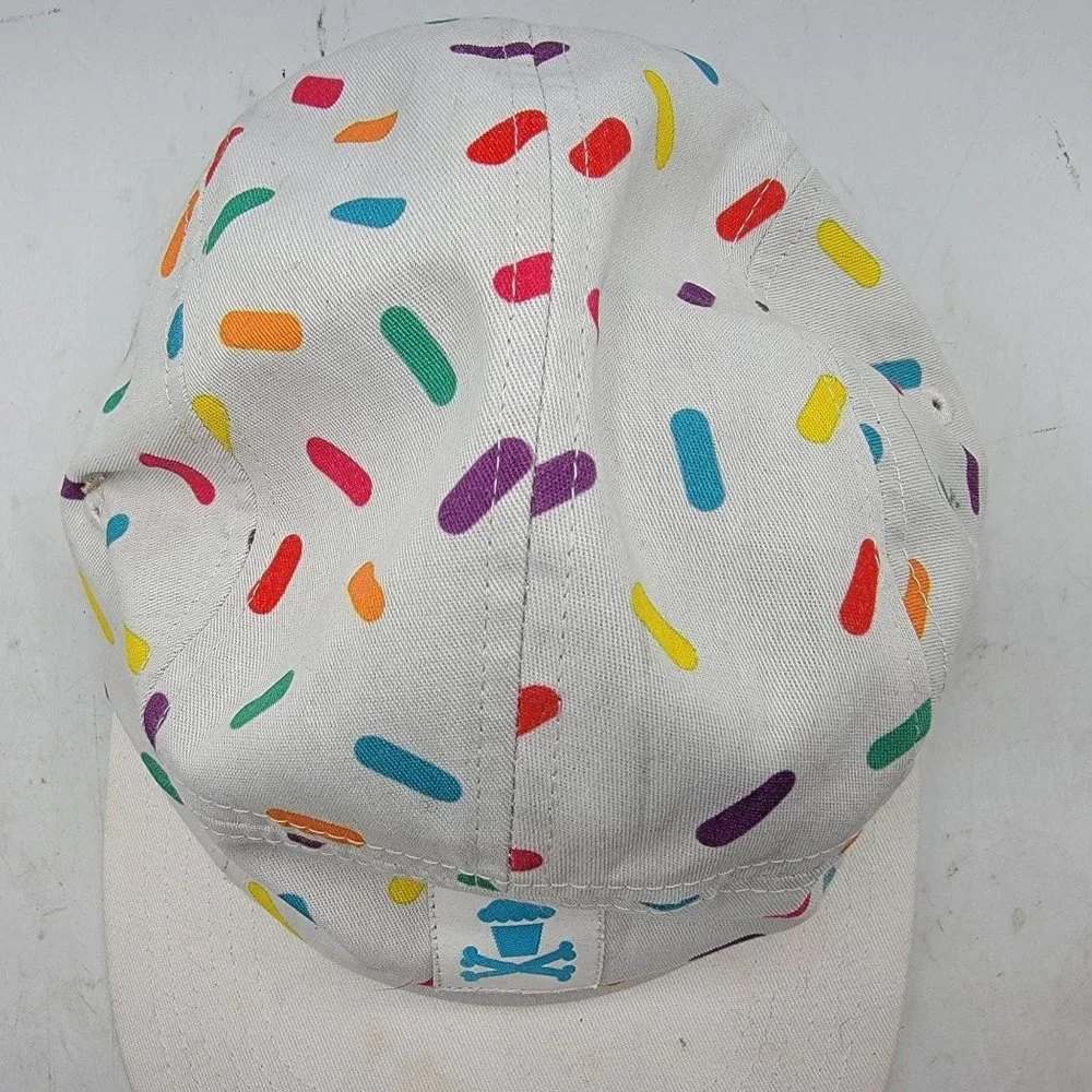 Johnny Cupcakes Unisex Adults White Sprinkles 5 Panel Hat Adjustable Lightweight - Picture 8 of 11